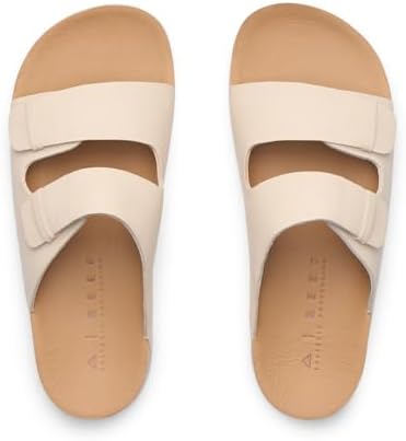 REEF Ojai Two Bar Women's Fashion Slide Sandal, Premium Leather, Soft Cushion Footbed Natural Leather
