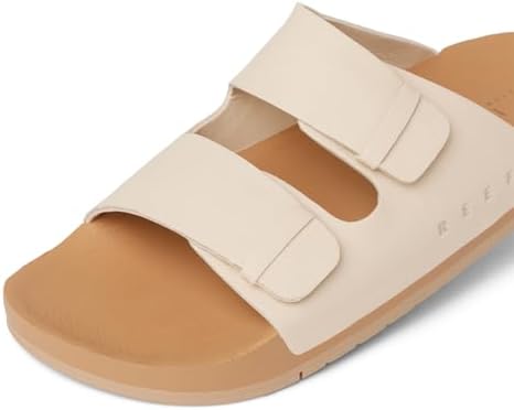 REEF Ojai Two Bar Women's Fashion Slide Sandal, Premium Leather, Soft Cushion Footbed Natural Leather