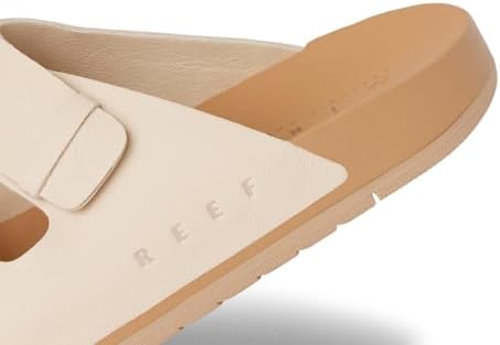 REEF Ojai Two Bar Women's Fashion Slide Sandal, Premium Leather, Soft Cushion Footbed Natural Leather