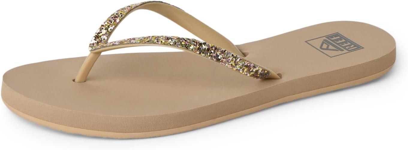 REEF Women's Sandals Stargazer, Glitter Flip Flops for Women With Soft Cushion Footbed Gemstone