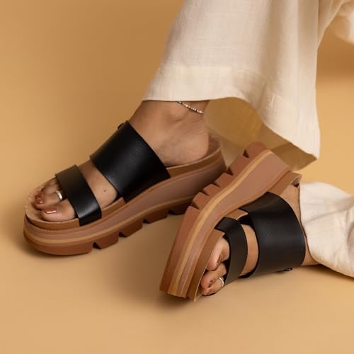 REEF Women's Vista Luxe Siaa Platform Sandals CocoaBlack