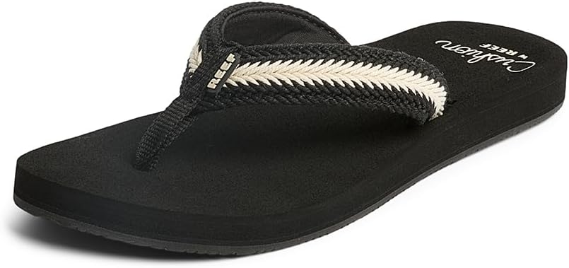 REEF Baja Maria Womens Flip Flop Sandal, Soft Cushion Footbed BlackVintage