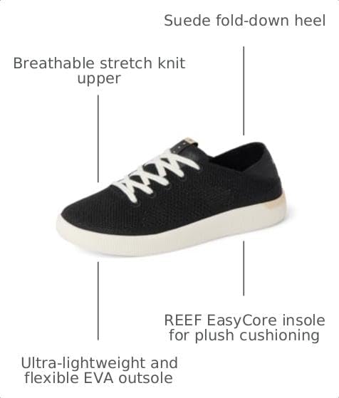 REEF Womens Neptune Shoes Metallic Black