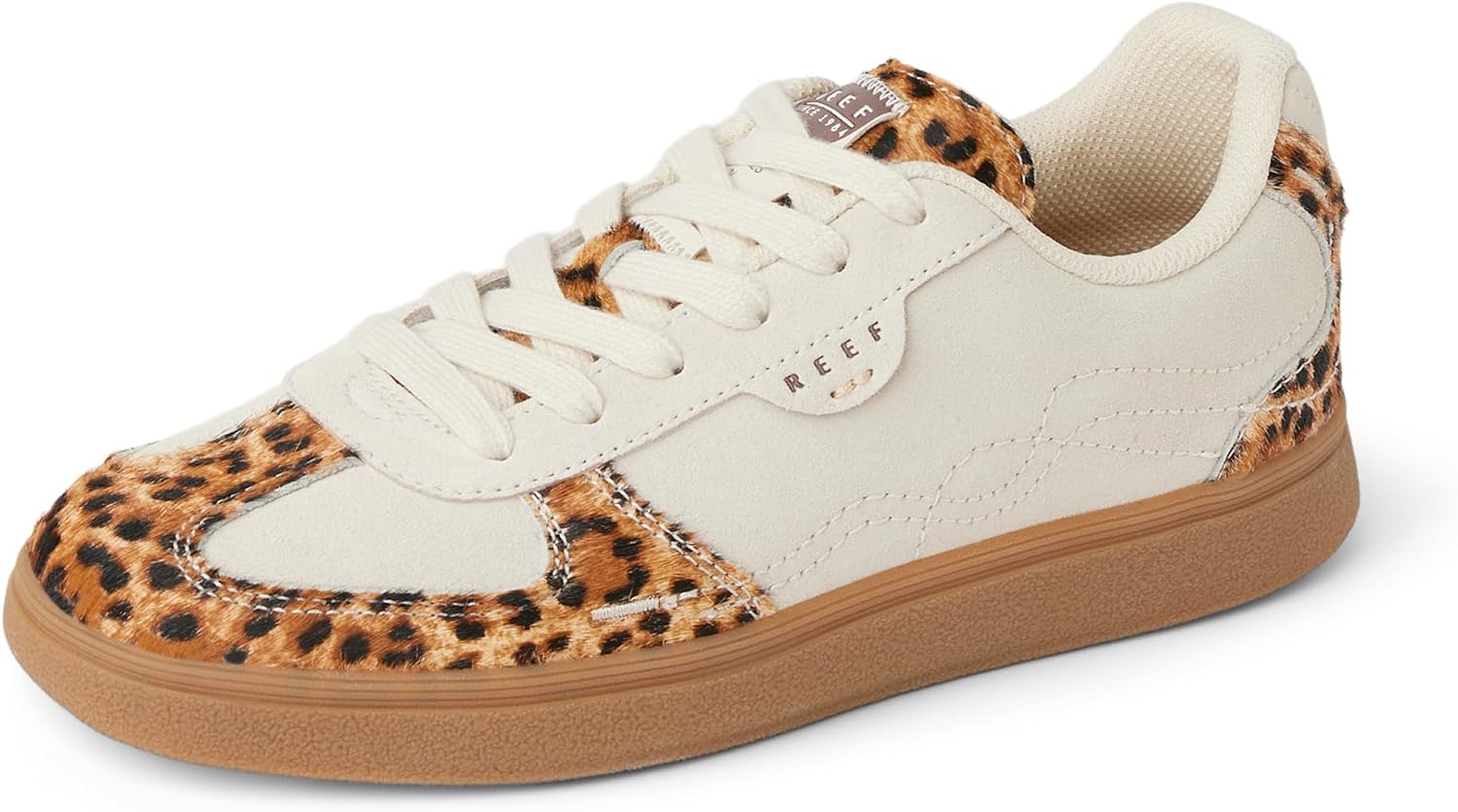 REEF Womens Boardwalk Callie Shoe, Premium Suede, Cushion Footbed Cheetah