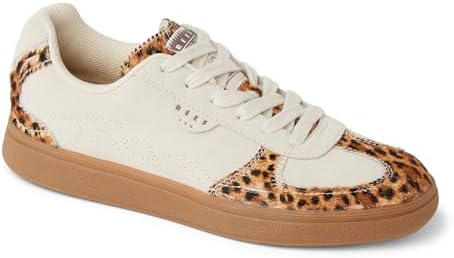 REEF Womens Boardwalk Callie Shoe, Premium Suede, Cushion Footbed Cheetah