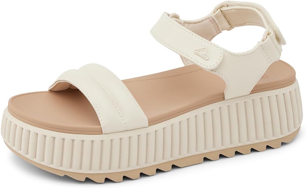 REEF Vista Higher Raya Womens Platform Sandal, Adjustable Straps, Soft Molded Footbed Vintage Sand
