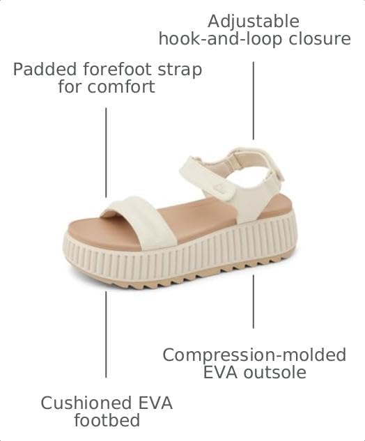 REEF Vista Higher Raya Womens Platform Sandal, Adjustable Straps, Soft Molded Footbed Vintage Sand