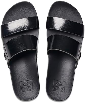 REEF Cushion Vista Higher Women's Platform Fashion Sandal, Arch Support, Ultra Soft Cushion Footbed Black Patent