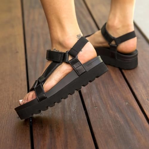REEF Women's Cushion Rem Hi Platform Sandals Coco Black