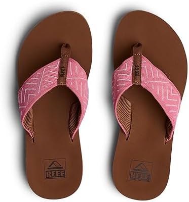 REEF Women's Sandals Spring Woven Flip Flops Strawberry Pink