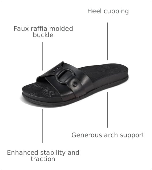 REEF Women's Cushion Soho Cruz Slides Black Night