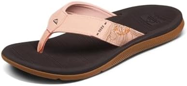 REEF Santa Ana Womens Flip Flop, Arch Support, Water Friendly, Non Marking Outsole Peach Parfait