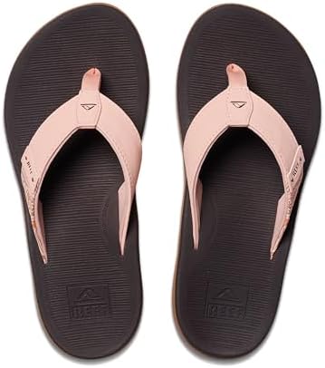 REEF Santa Ana Womens Flip Flop, Arch Support, Water Friendly, Non Marking Outsole Peach Parfait