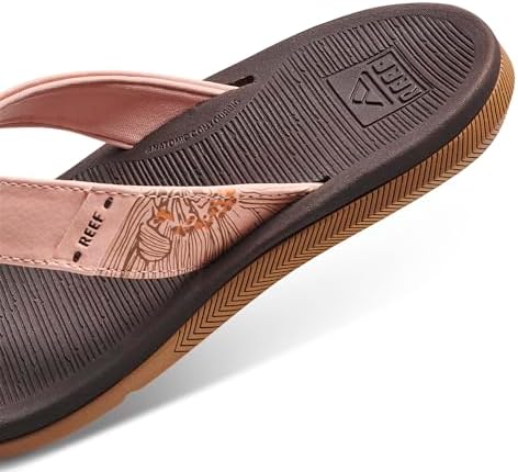 REEF Santa Ana Womens Flip Flop, Arch Support, Water Friendly, Non Marking Outsole Peach Parfait