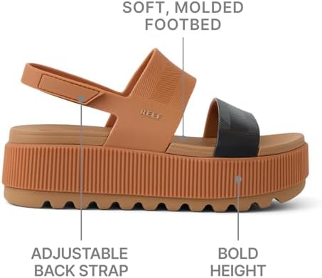 REEF Women's Sandals, Water Vista Higher BlackTan Duo