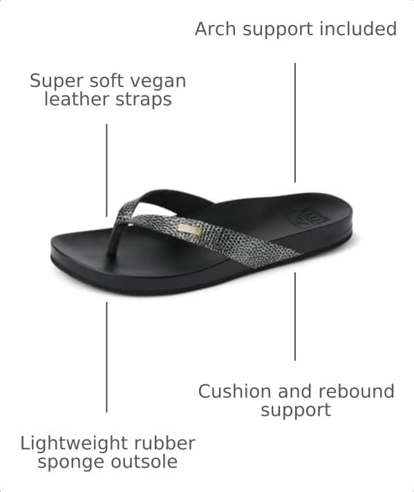REEF Cushion Court Womens Sandal Black Sassy