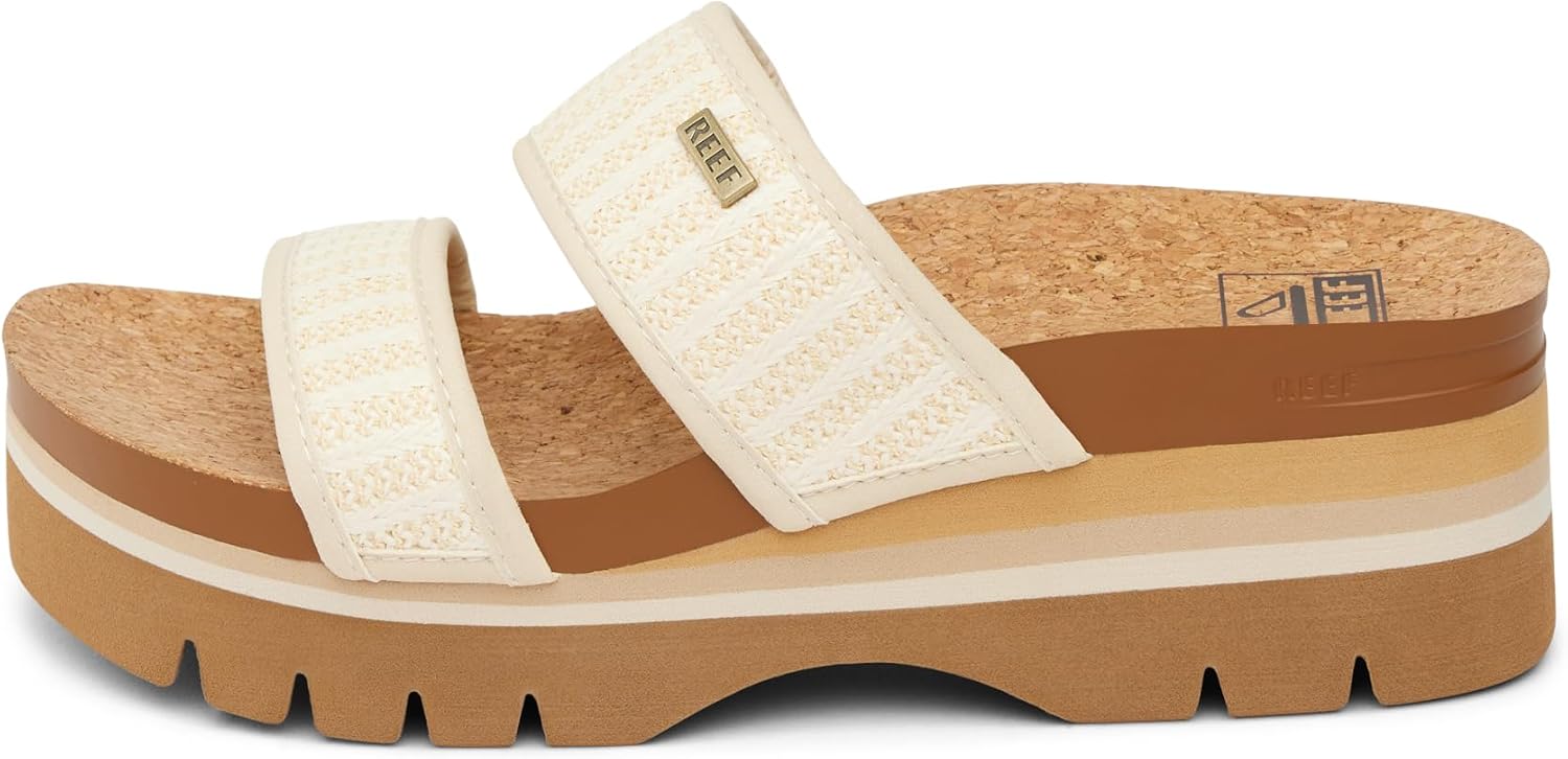 REEF Cushion Vista Higher Women's Platform Fashion Sandal, Arch Support, Ultra Soft Cushion Footbed Raffia