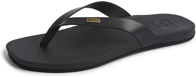 REEF Women's Cushion Lune Flip Flops Black