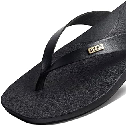REEF Women's Cushion Lune Flip Flops Black