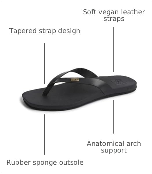 REEF Women's Cushion Lune Flip Flops Black