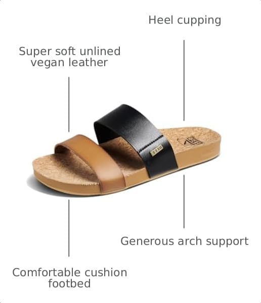 REEF Womens Sandals, Cushion Vista Black Duo