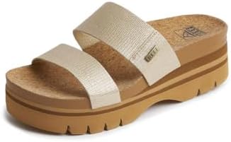 REEF Cushion Vista Higher Women's Platform Fashion Sandal, Arch Support, Ultra Soft Cushion Footbed Champagne
