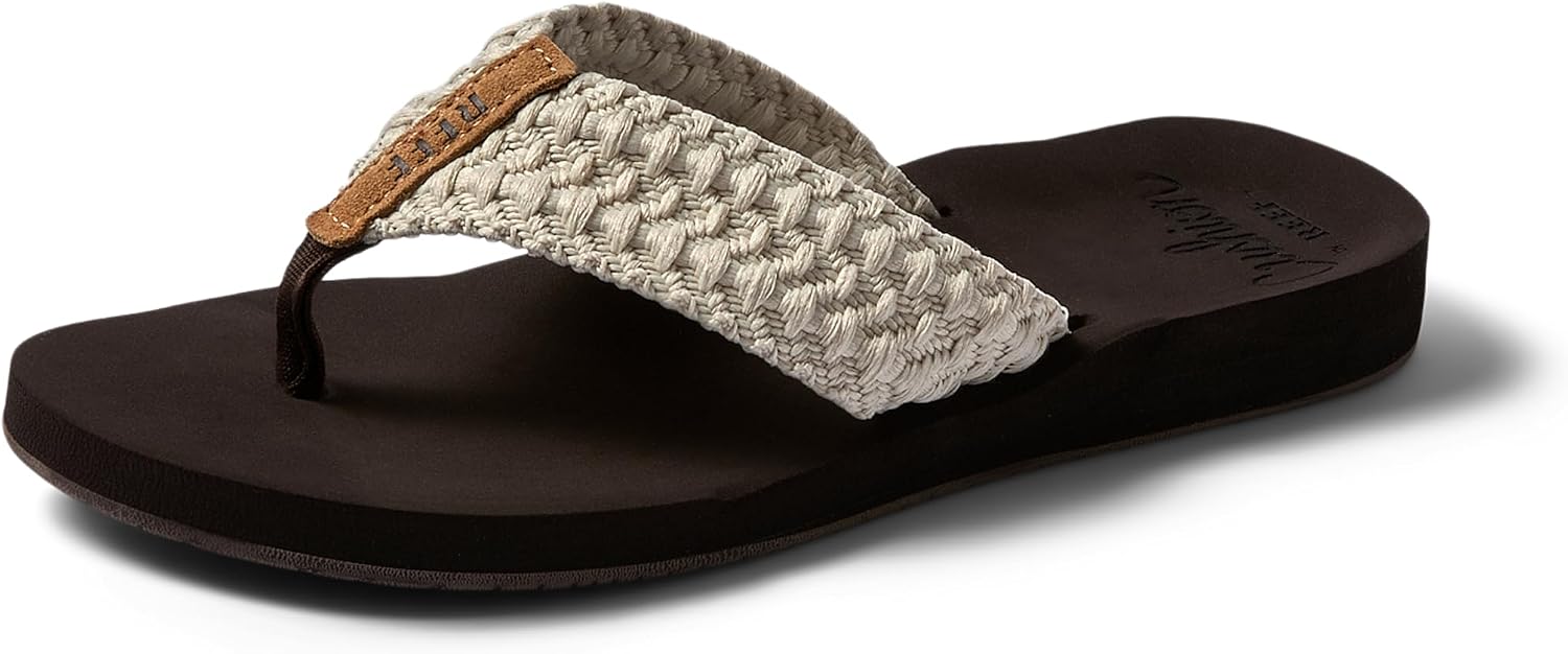 REEF Women's Cushion Threads TX Flip Flops Vintage White