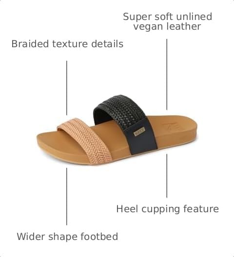 REEF Women's Sandals, Vista Braid II Black-tan Braid