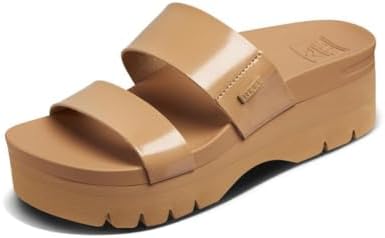 REEF Cushion Vista Higher Women's Platform Fashion Sandal, Arch Support, Ultra Soft Cushion Footbed Natural Patent
