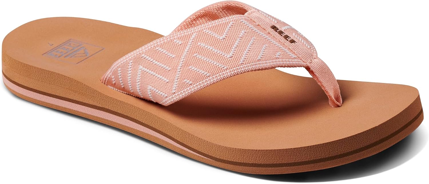 REEF Women's Sandals Spring Woven Flip Flops Peach Parfait