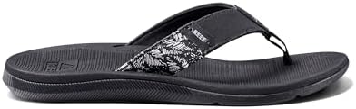 REEF Santa Ana Womens Flip Flop, Arch Support, Water Friendly, Non Marking Outsole BlackWhite