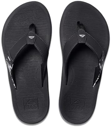 REEF Santa Ana Womens Flip Flop, Arch Support, Water Friendly, Non Marking Outsole BlackWhite