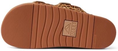 REEF Ojai Two Bar Women's Fashion Slide Sandal, Premium Leather, Soft Cushion Footbed Cheetah
