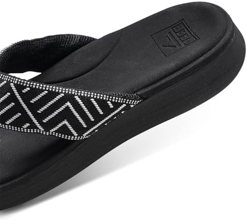REEF Women's Cloud Tx Arch Support Flip Flop Sandals Black Geo