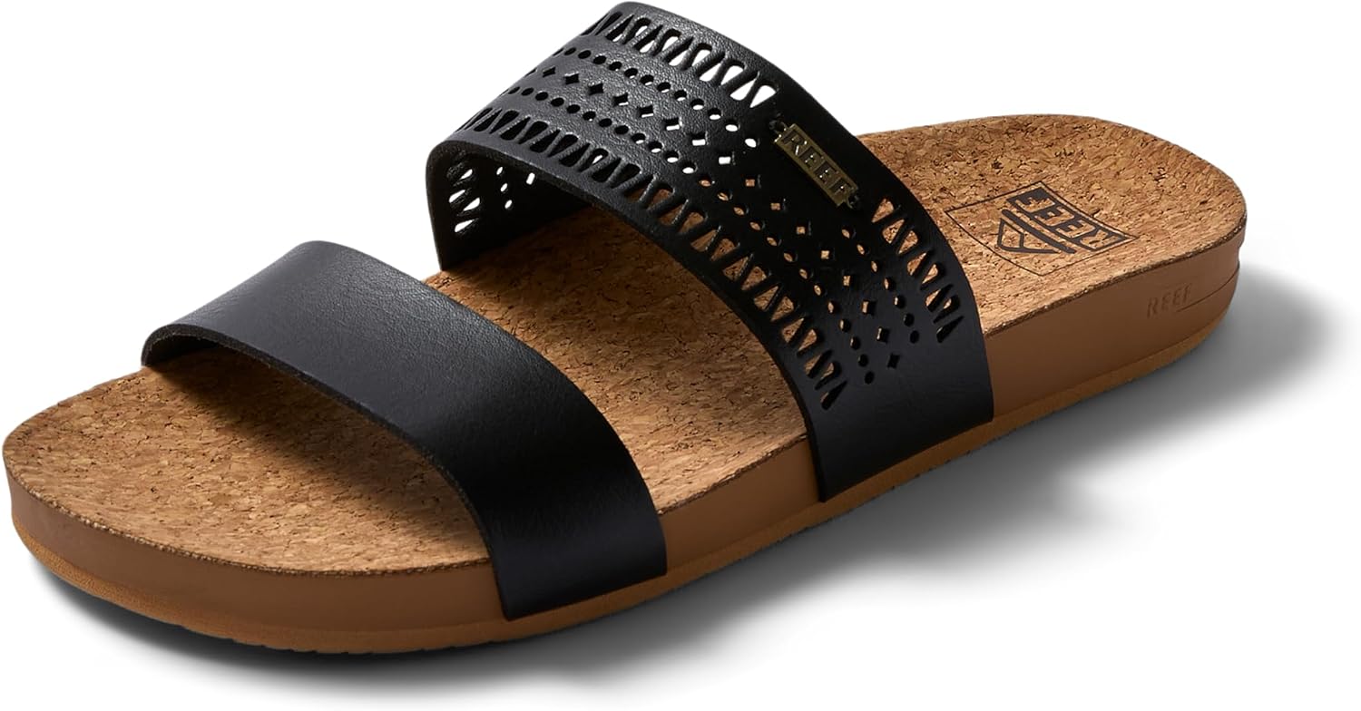 REEF Cushion Vista Perf Womens Sandal Black-tan