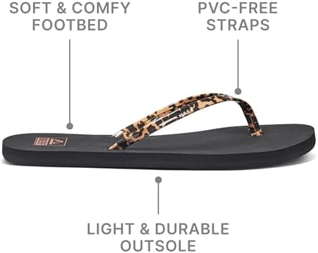 REEF Womens Bliss Nights Flip Flop Classic Leopard