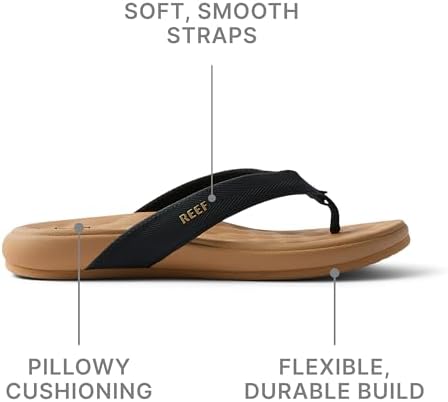 REEF Womens Sandals, Cushion Melody BlackTan