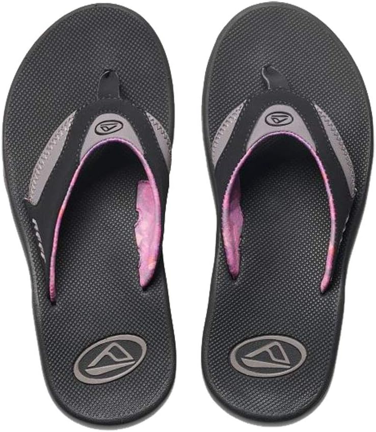 REEF Women's Fanning Bottle Opener Flip Flops BlackGrey