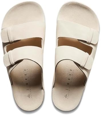 REEF Ojai Two Bar Women's Fashion Slide Sandal, Premium Leather, Soft Cushion Footbed Vintage