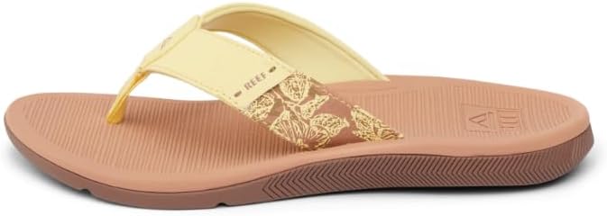 REEF Santa Ana Womens Flip Flop, Arch Support, Water Friendly, Non Marking Outsole Pale Banana