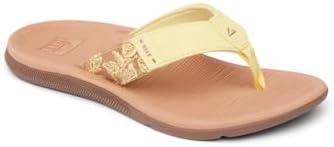 REEF Santa Ana Womens Flip Flop, Arch Support, Water Friendly, Non Marking Outsole Pale Banana