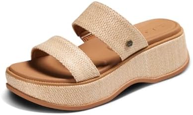 REEF Women's Lofty Lux Hi Slides Tan Raffia