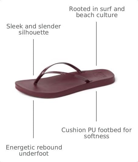 Reef Women’s Cushion Slim Flip Flop Sandal Cabernet Crush
