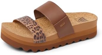 REEF Women's Sandals, Cushion Vista Hi BrownLeopard