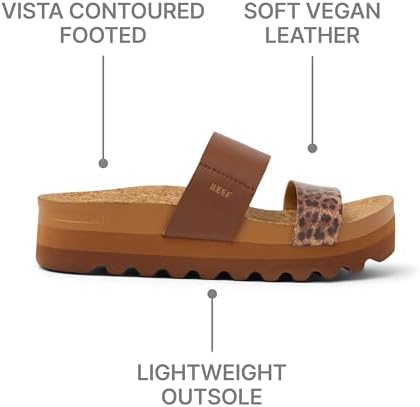 REEF Women's Sandals, Cushion Vista Hi BrownLeopard