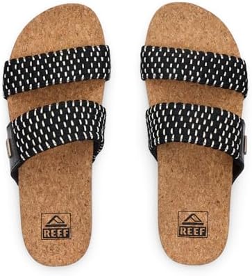 REEF Womens Sandals, Cushion Vista Black Textile