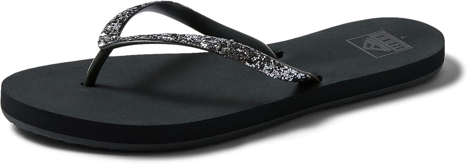 REEF Women's Sandals Stargazer, Glitter Flip Flops for Women With Soft Cushion Footbed Shadow