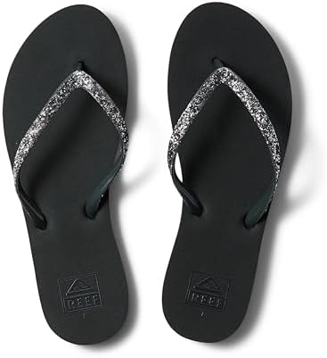 REEF Women's Sandals Stargazer, Glitter Flip Flops for Women With Soft Cushion Footbed Shadow
