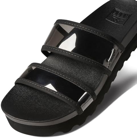 REEF Women's Vista Hi Energy Slide Sandal Black Transparent