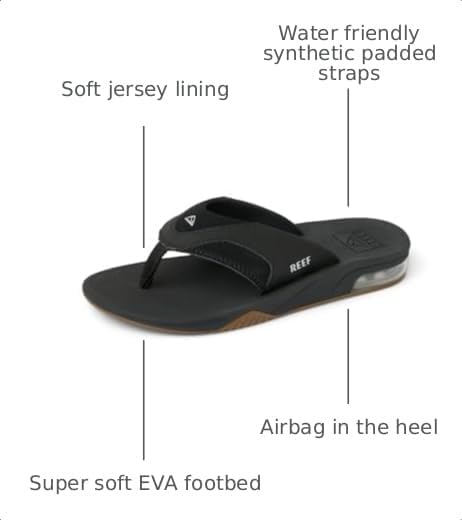 Reef Kids Fanning (Big Kid) BlackSilver